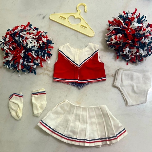American Girl Just Like You Red  White And Blue Cheer Uniform Pom Pom’s Retired - Picture 2 of 4